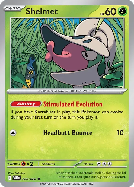 Shelmet, Pokémon card WHT 008 — White Flare set