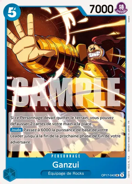Ganzui, carte One Piece OP17-043 — extension LES GUERRIERS LES PLUS PUISSANTS AU MONDE