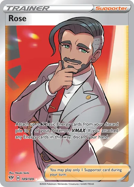 Rose, Pokémon card DAA 189 — Darkness Ablaze set
