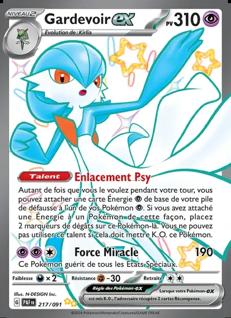 Gardevoir-ex, carte Pokémon PAF 217 — extension Destinées de Paldea