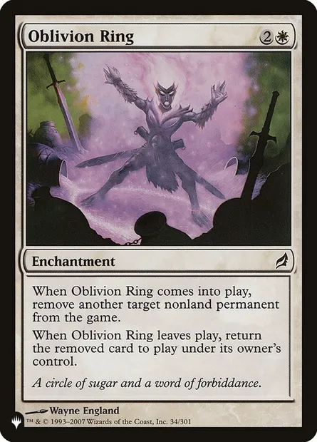 Oblivion Ring, Magic card PLST LRW-34 — The List set