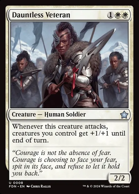 Dauntless Veteran, Magic card FDN 8 — Foundations set