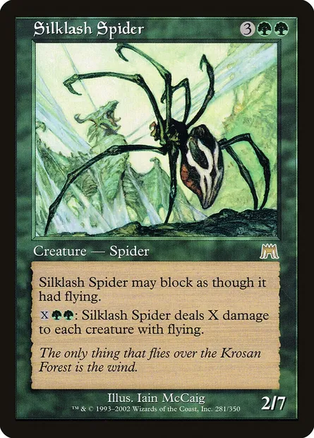 Silklash Spider, Magic card ONS 281 — Onslaught set