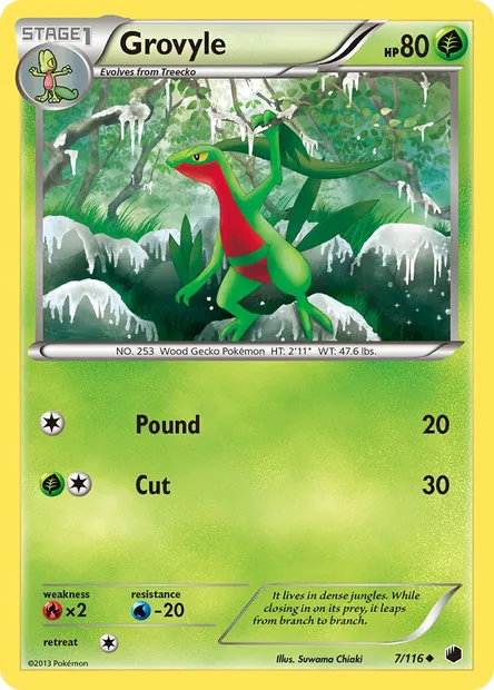 Grovyle, Pokémon card PLF 7 — Plasma Freeze set