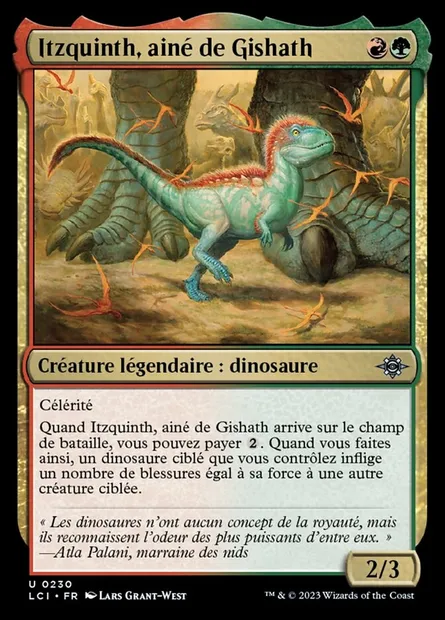 Itzquinth, ainé de Gishath, carte Magic LCI 230 — extension The Lost Caverns of Ixalan