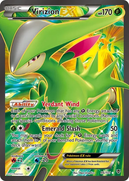 Virizion-EX, Pokémon card PLB 96 — Plasma Blast set