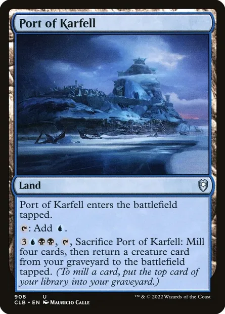 Port of Karfell, Magic card CLB 908 — Commander Legends: Battle for Baldur's Gate set