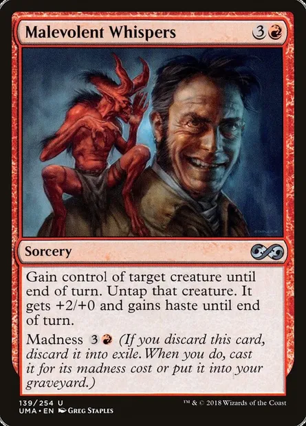 Malevolent Whispers, Magic card UMA 139 — Ultimate Masters set