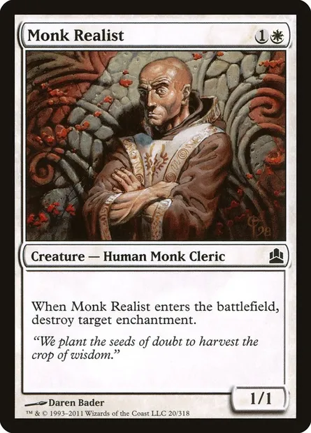 Monk Realist, Magic card CMD 20 — Commander 2011 set