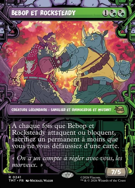 Bebop et Rocksteady, carte Magic TMT 241 — extension Teenage Mutant Ninja Turtles