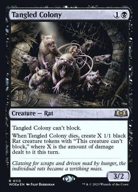 Tangled Colony, Magic card PWOE 113s — Wilds of Eldraine Promos set