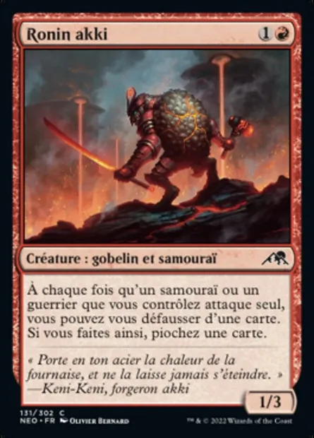 Ronin akki, carte Magic NEO 131 — extension Kamigawa: La Dynastie Néon