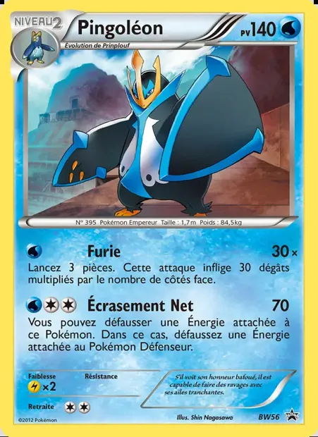 Pingoléon, carte Pokémon BW 56 — extension Promo BW