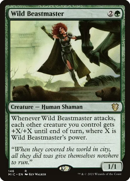 Wild Beastmaster, Magic card MIC 146 — Midnight Hunt Commander set