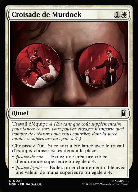 Croisade de Murdock, carte Magic MSH 24 — extension Marvel Super Heroes
