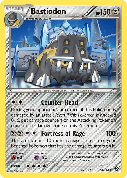 Bastiodon, Pokémon card STS 70 — Steam Siege set