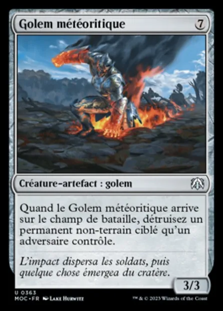 Golem météoritique, carte Magic MOC 363 — extension March of the Machine Commander