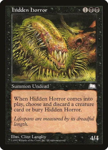Horreur cachée, carte Magic WTH 72 — extension Aquilon