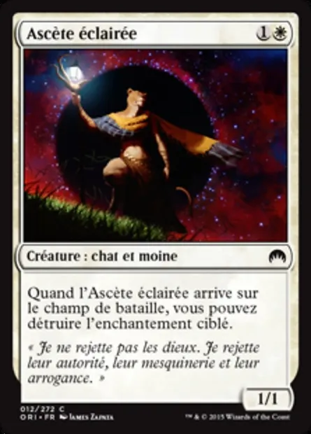 Ascète éclairée, carte Magic ORI 12 — extension Magic Origines