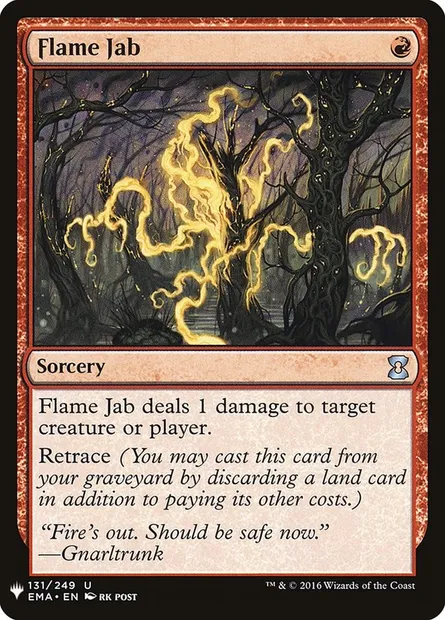 Urtication de flammes, carte Magic PLST EMA-131 — extension The List