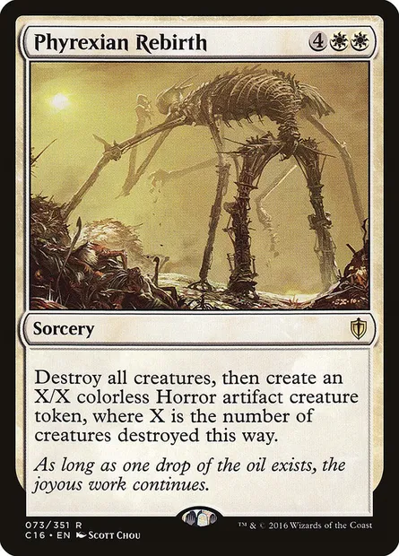 Phyrexian Rebirth, Magic card C16 73 — Commander 2016 set