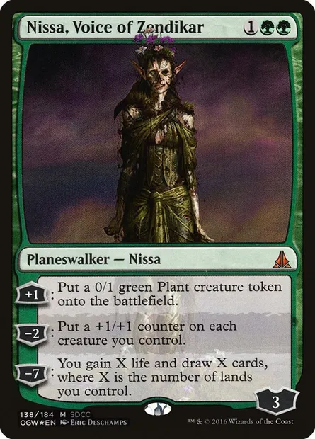 Nissa, voix de Zendikar, carte Magic PS16 138 — extension San Diego Comic-Con 2016