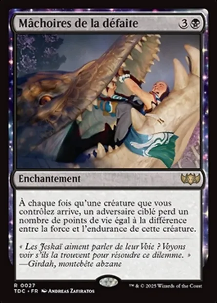 Mâchoires de la défaite, carte Magic TDC 27 — extension Tarkir: Dragonstorm Commander
