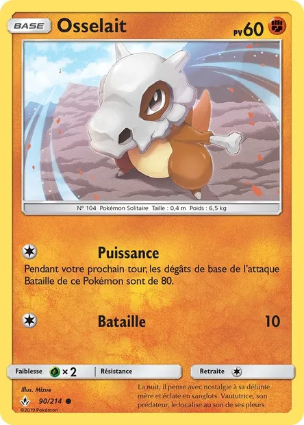 Osselait, carte Pokémon UNB 90 — extension Alliance Infaillible