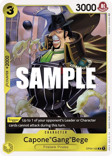 Capone "Gang" Bege, carte One Piece OP04-100 — extension KINGDOMS OF INTRIGUE