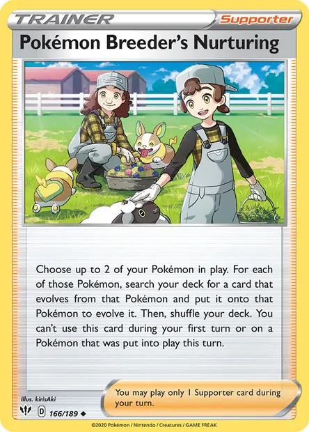 Pokémon Breeder's Nurturing, Pokémon card DAA 166 — Darkness Ablaze set