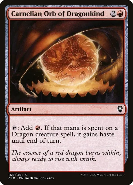 Carnelian Orb of Dragonkind, Magic card CLB 166 — Commander Legends: Battle for Baldur's Gate set