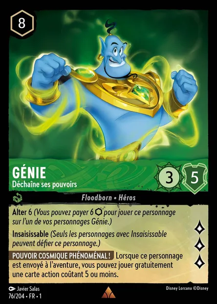 Génie - Déchaîne ses pouvoirs, carte Disney Lorcana CH1-076 — extension Premier Chapitre