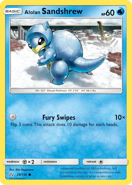 Alolan Sandshrew, Pokémon card UPR 28 — Ultra Prism set