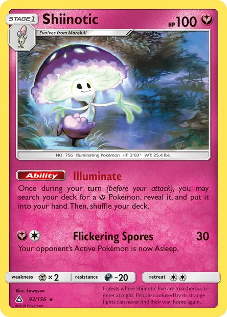 Shiinotic, Pokémon card UPR 93 — Ultra Prism set