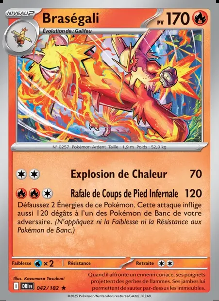 Braségali, carte Pokémon DRI 042 — extension Rivalités Destinées