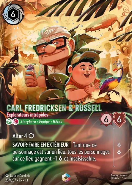 Carl Fredricksen & Russell - Explorateurs intrépides, carte Disney Lorcana CH13-237 — extension Invasion Epineuse!