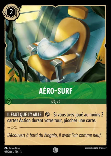 Aéro-surf, carte Disney Lorcana CH3-097 — extension Les Terres d'Encres