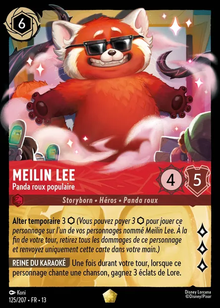 Meilin Lee - Panda roux populaire, carte Disney Lorcana CH13-125 — extension Invasion Epineuse!
