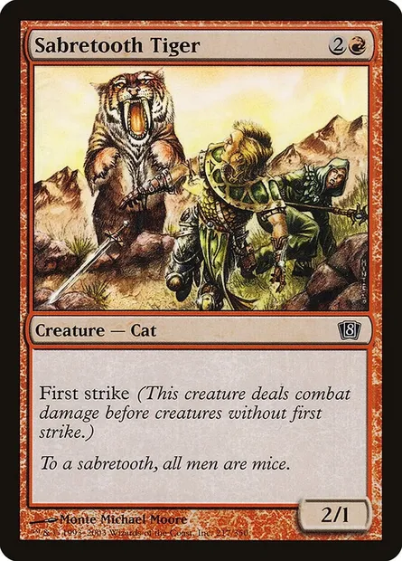 Sabretooth Tiger, Magic card 8ED 217★ — Eighth Edition set