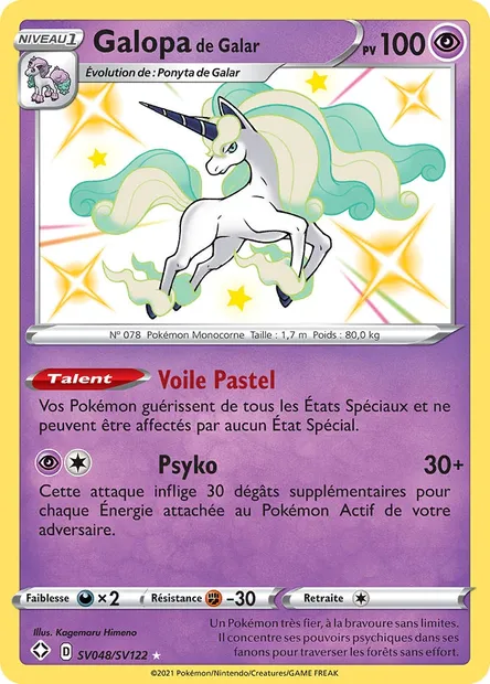 Galopa de Galar, carte Pokémon SHF SV048 — extension Destinées Radieuses