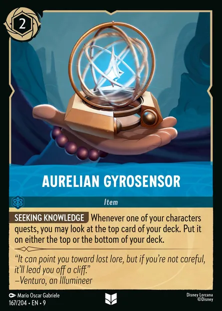 Aurelian Gyrosensor, Disney Lorcana card CH9-167 — Fabled set