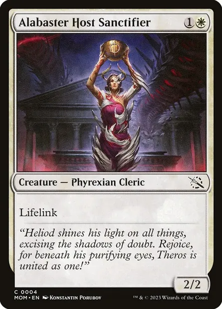 Alabaster Host Sanctifier, Magic card MOM 4 — March of the Machine set