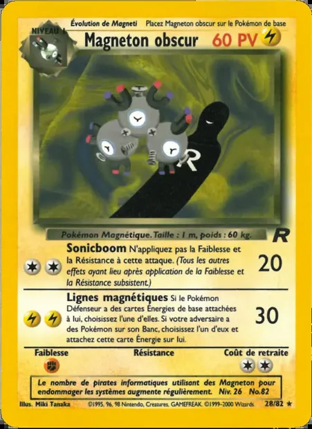 Magneton obscur, carte Pokémon TR 28 — extension Team Rocket