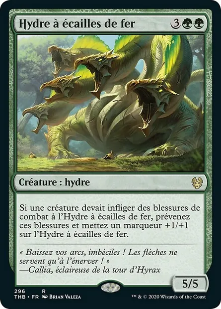 Hydre à écailles de fer, carte Magic THB 296 — extension Theros Beyond Death