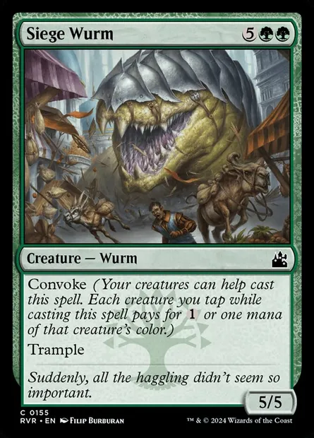 Siege Wurm, Magic card RVR 155 — Ravnica Remastered set