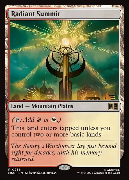 Radiant Summit, Magic card MSC 258 — Marvel Super Heroes Commander set