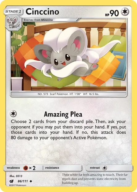 Cinccino, Pokémon card CIN 86 — Crimson Invasion set