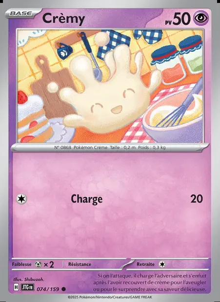 Crèmy, carte Pokémon JTG 074 — extension Aventures Ensemble