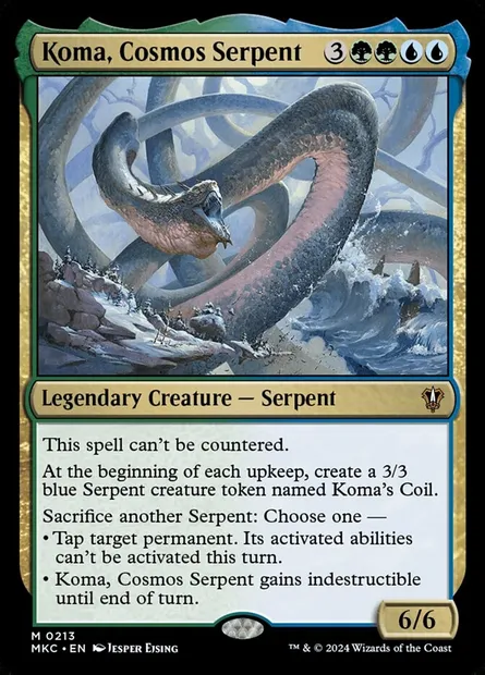 Koma, Cosmos Serpent, Magic card MKC 213 — Murders at Karlov Manor Commander set