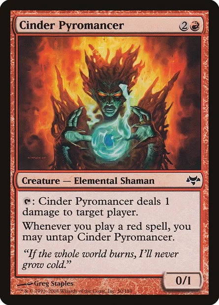 Cinder Pyromancer, Magic card EVE 50 — Eventide set